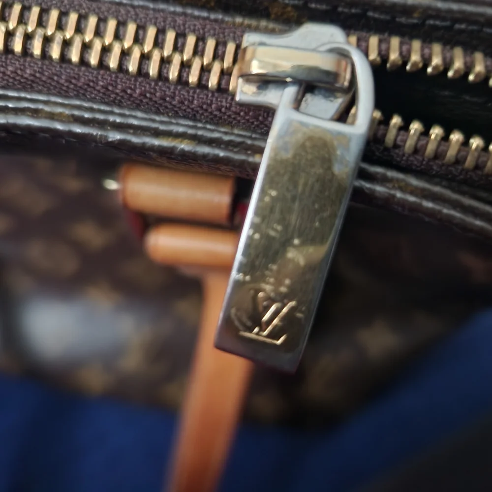 Louis Vuitton Monogram Tote Bag Vintage LV Shoulder Bag Brown Canvas Authentic - Picture 5 of 6